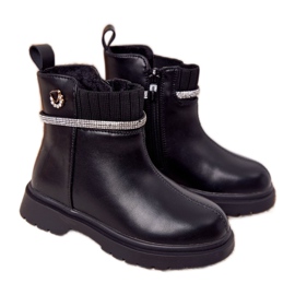 Apawwa Botas Infantiles Con Lentejuelas Toffees Negros