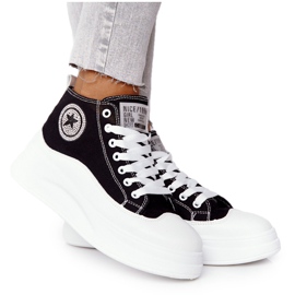Zapatillas altas para mujer en la plataforma negra Nice Girl blanco negro