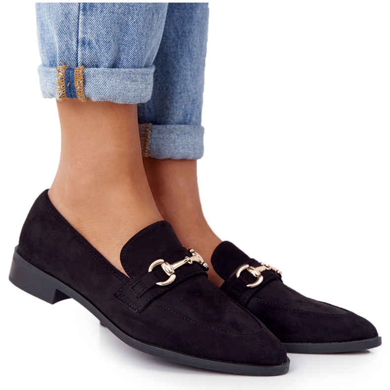 S.Barski Mocasines de mujer elegantes S. Barski Suede Black negro