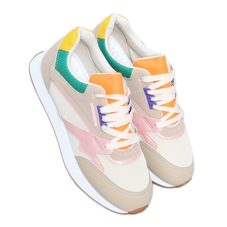 Zapatillas deportivas de mujer multicolor NB372 Beige rosado verde amarillo