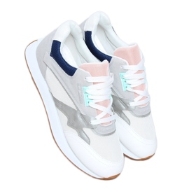 Zapatillas deportivas de mujer multicolor NB372 Blanco azul marino rosa plata gris