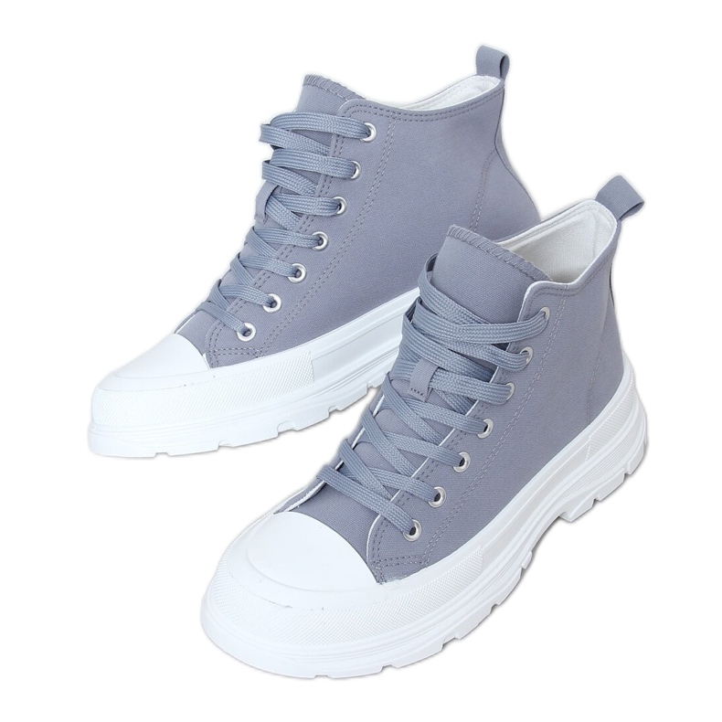 Zapatillas de mujer grises LA123 azul