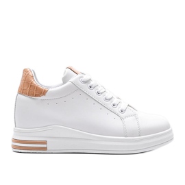 Zapatillas blancas en una cuña Halle oculta beige blanco