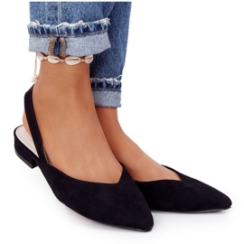 S.Barski Bailarinas de ante con tacones S. Bararski Black negro
