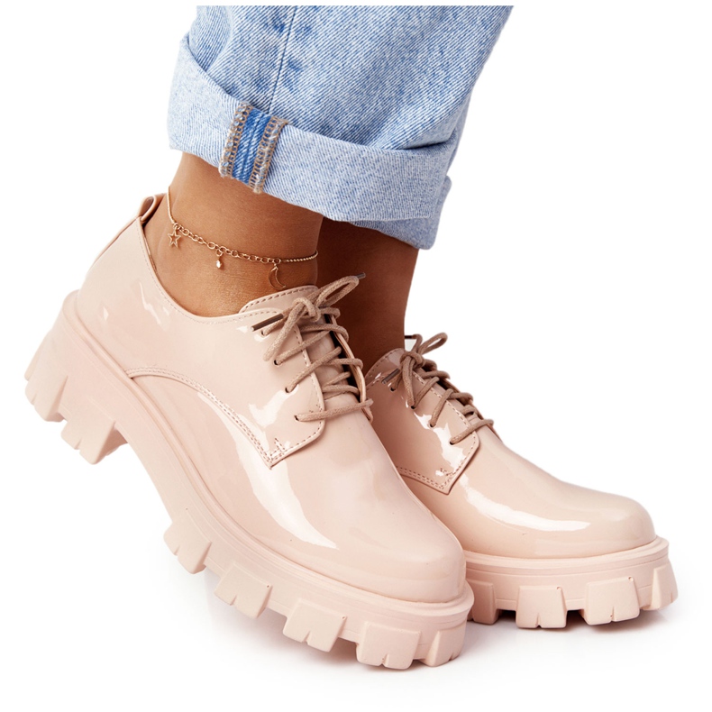 PS1 Oxfords de mujer en la plataforma Nude Imogen beige rosado