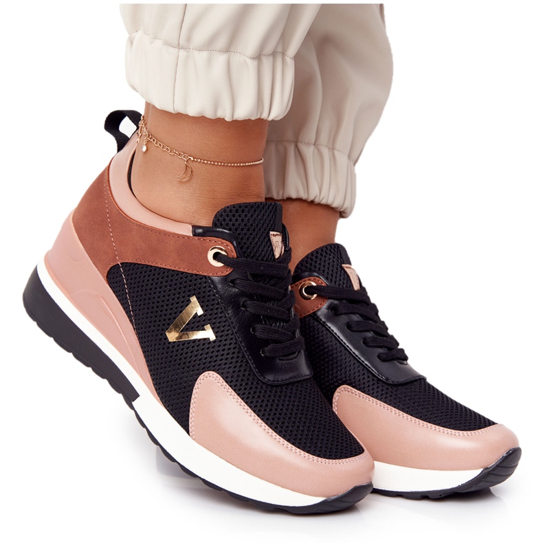 Deportivas Cuña Vinceza 10590 Negro-Rosa rosado