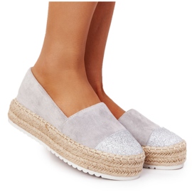 S.Barski Alpargatas En La Plataforma De Paja S. Barski Gris beige