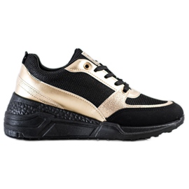 SHELOVET Zapatillas clásicas NEGRAS y ORO negro dorado
