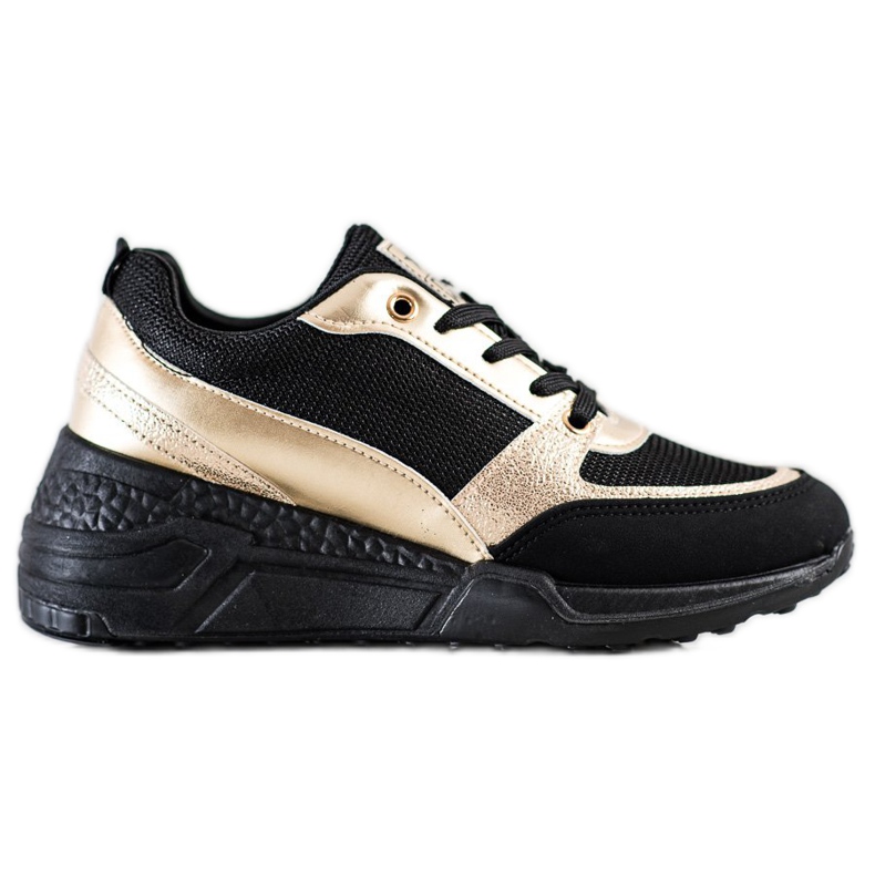 SHELOVET Zapatillas clásicas NEGRAS y ORO negro dorado