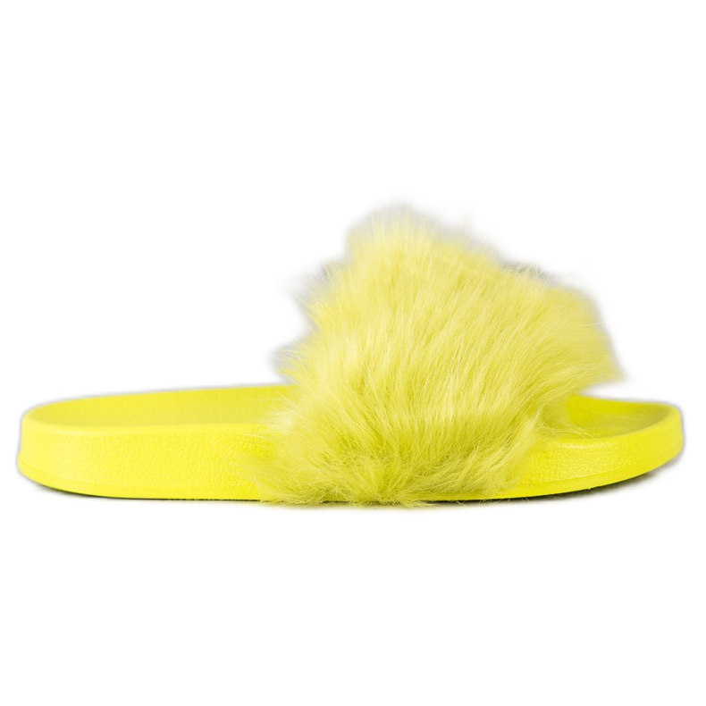 SHELOVET Zapatillas de Goma con Piel verde amarillo
