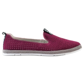 Filippo Slipons casuales de cuero rojo