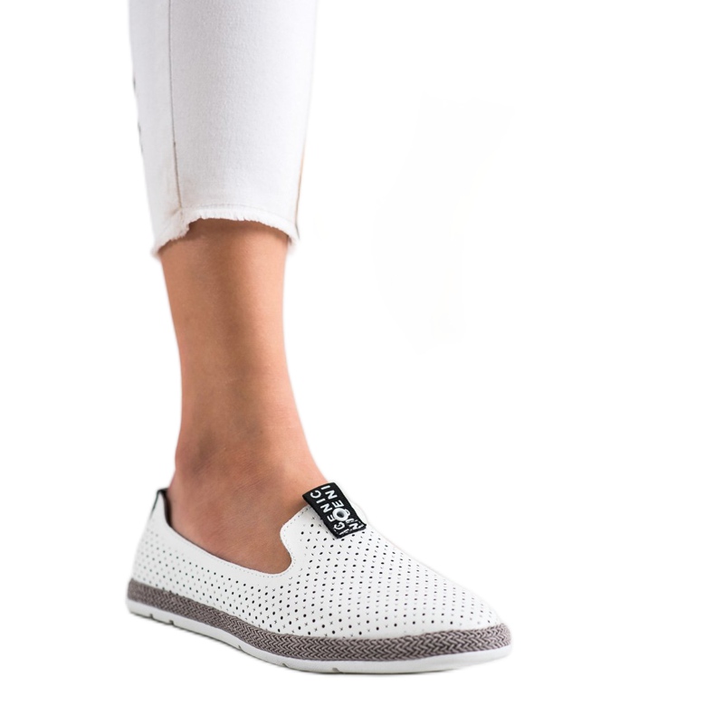 Filippo Slipons de cuero casuales blanco