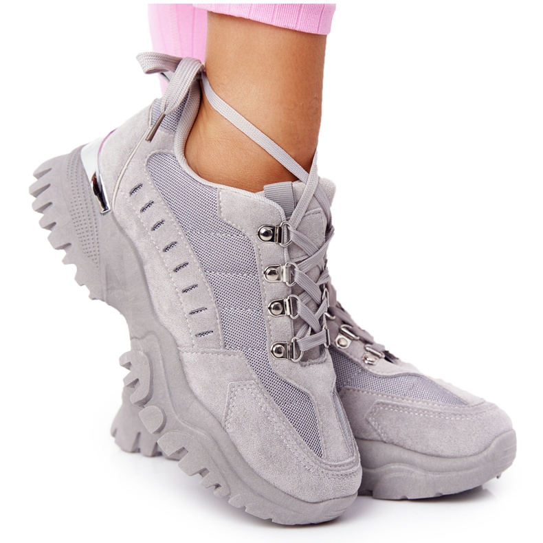 PS1 Zapatillas de mujer con suela grande gris Good Mood