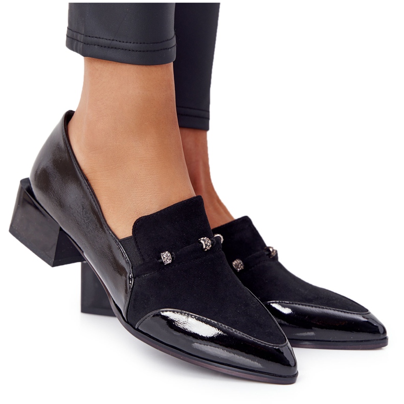 Bombas elegantes en tacones altos S.Barski Premium Black negro