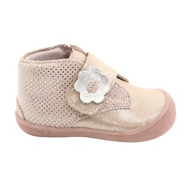 Mazurek Deportivas de piel con velcro 1101 oro satinado rosa