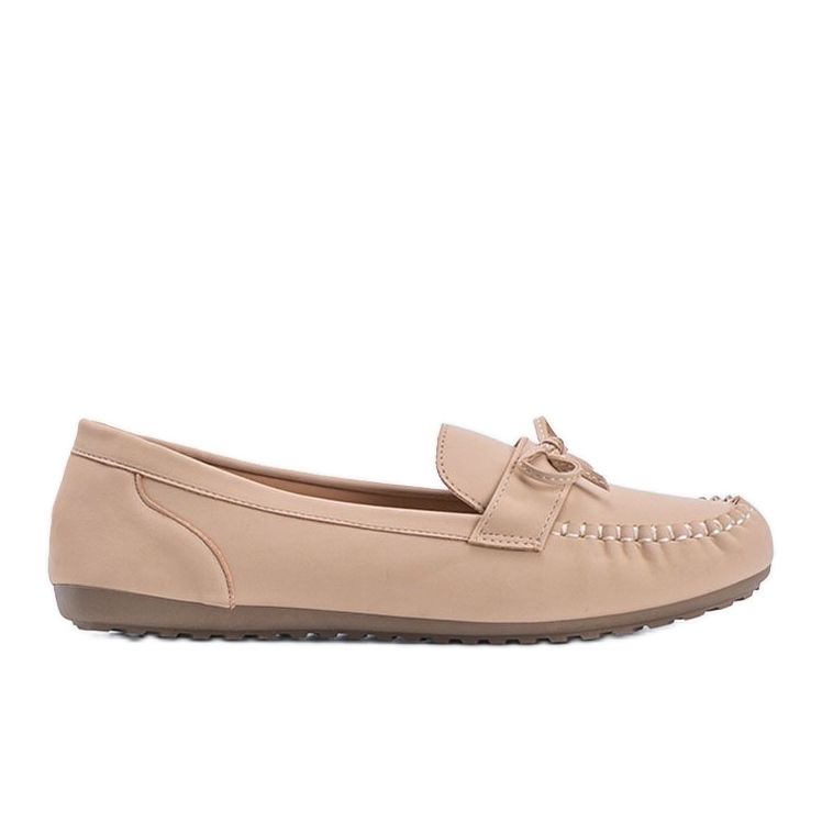 Mocasines beige mate con lazo Deborah Mocasines beige mate con lazo Deborah