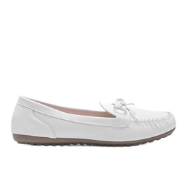 Mocasines blancos mate con lazo Deborah
