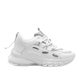 Deportivas blancas con inserciones Guadalupe plateadas blanco Deportivas blancas con inserciones Guadalupe plateadas blanco