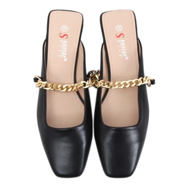 Pantuflas negras con cadena T399P Negra negro