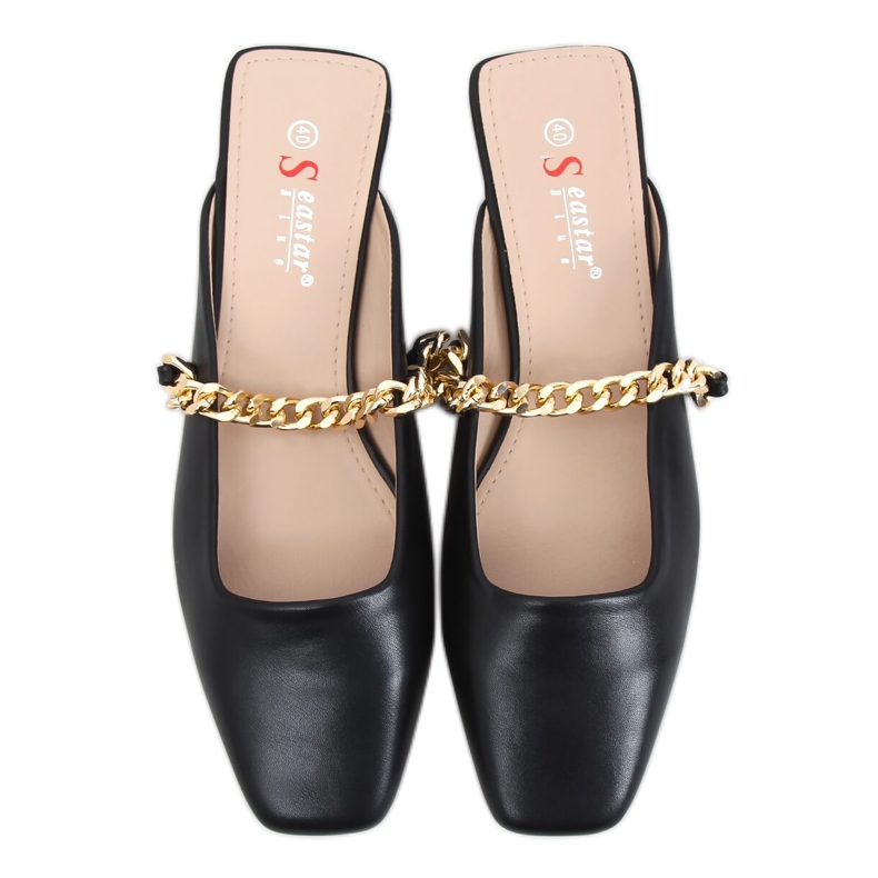 Pantuflas negras con cadena T399P Negra negro