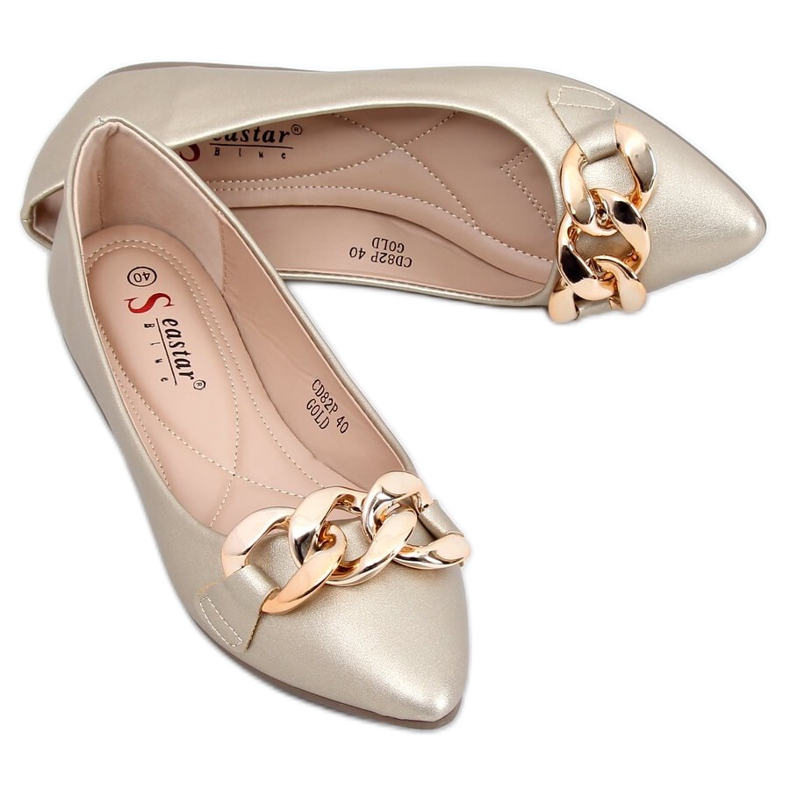 Bailarinas con cadena oro CD82P Gold dorado
