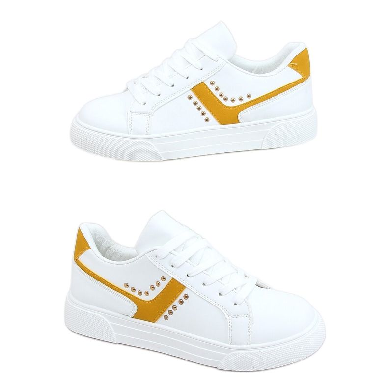 Zapatillas de mujer blancas 1063 Amarillo blanco