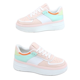 Zapatillas deportivas de mujer multicolor 205062 ROSA / VERDE rosado