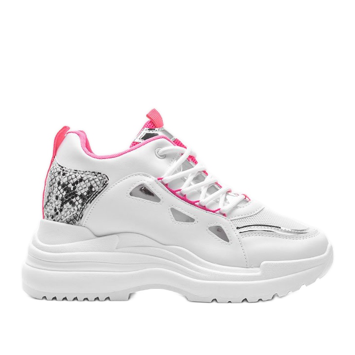 Zapatillas Felicia con serpiente en blanco y rosa rosado Zapatillas Felicia con serpiente en blanco y rosa rosado