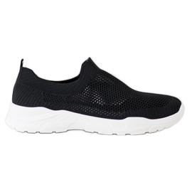 Ideal Shoes Zapatos sin cordones con malla negro