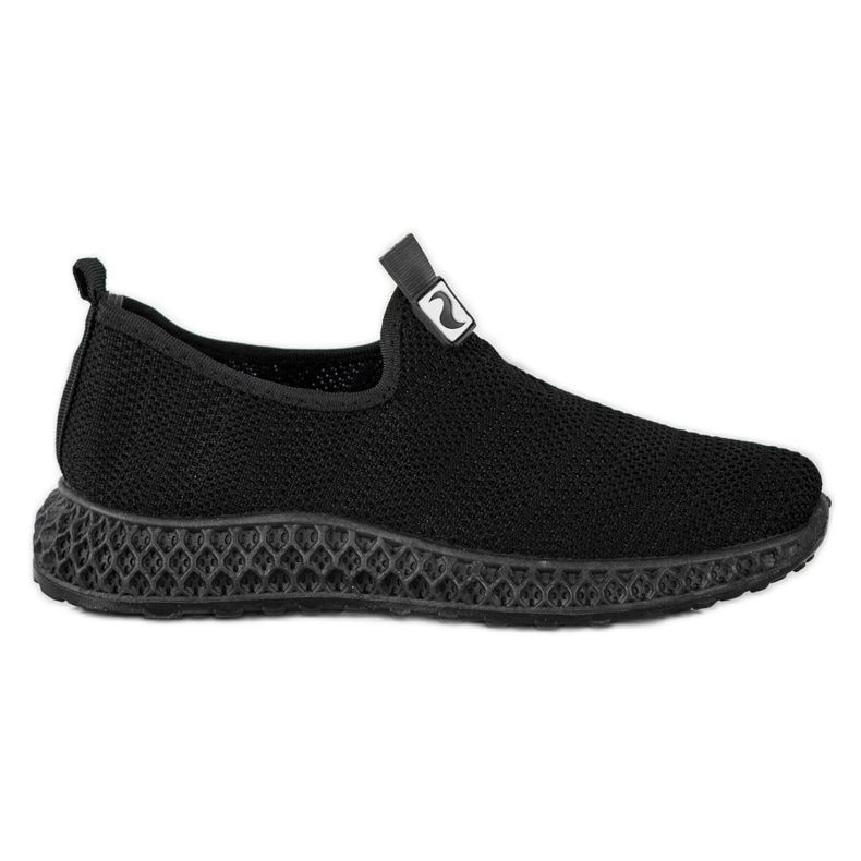 SHELOVET Slipons de primavera calados negro