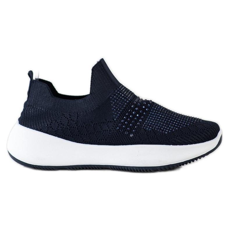 Renda Zapatillas de granito con cristales azul marino