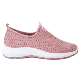 SHELOVET Zapatillas ligeras sin cordones rosa