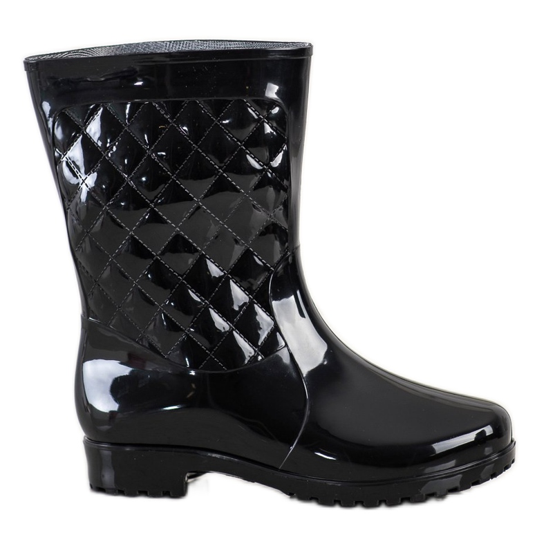 Bona Botas de agua acolchadas brillantes negro