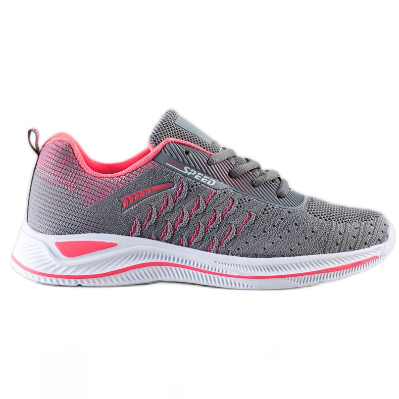 Bona Zapatos deportivos para correr Speed rosado gris