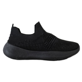 Renda Zapatillas negras con cristales negro