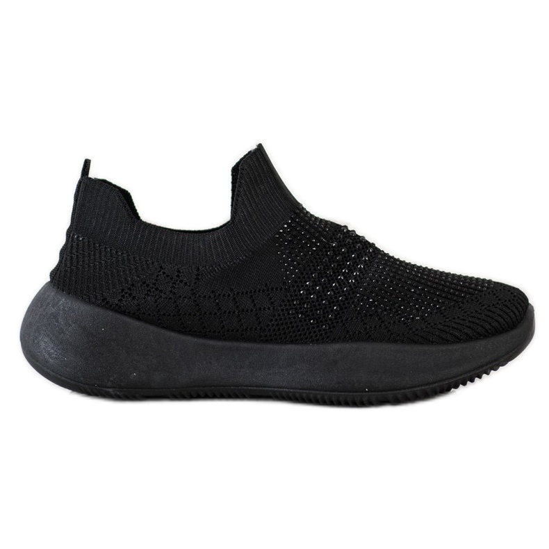 Renda Zapatillas negras con cristales negro