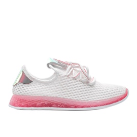 Zapatos sin cordones marley en blanco y rosa
