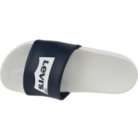 Sandalia de diapositivas con alas de murciélago de Levi's 228998-756-51 blanco azul marino