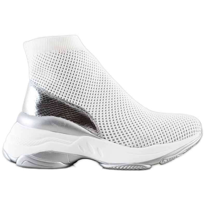 SHELOVET Zapatillas de alta textil blanco