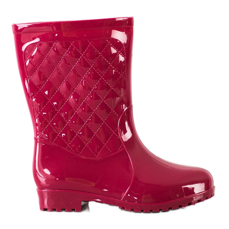 Bona Botas de agua acolchadas brillantes rojo