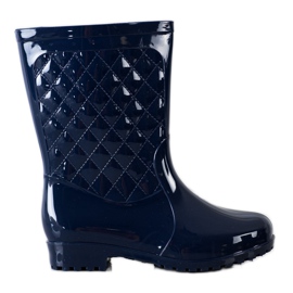 Bona Botas de agua acolchadas brillantes azul marino