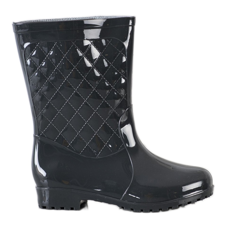 Bona Botas de agua acolchadas brillantes negro