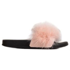 Bona Chanclas de moda con piel marrón