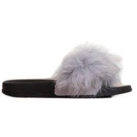Bona Chanclas de moda con piel gris