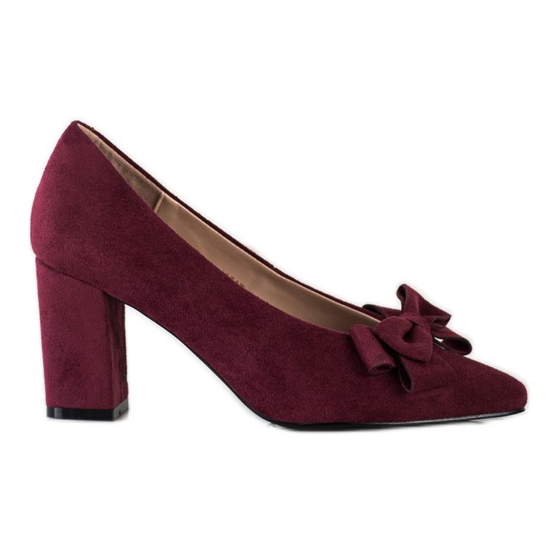 Zapatos de salón burdeos con lazo VINCEZA rojo multicolor