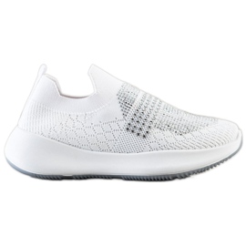 Renda Zapatillas blancas con cristales blanco