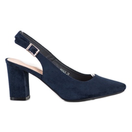 Zapatos de salón con tacón abierto de Sergio Leone azul