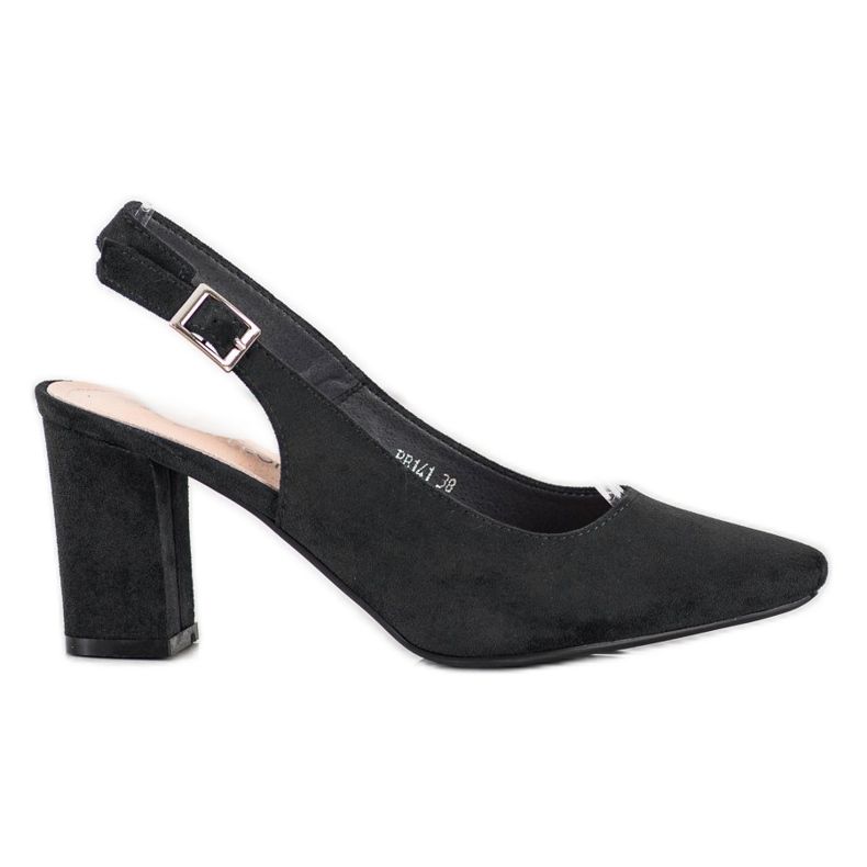 Zapatos de salón con tacón abierto de Sergio Leone negro