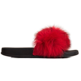 Bona Chanclas de moda con piel rojo