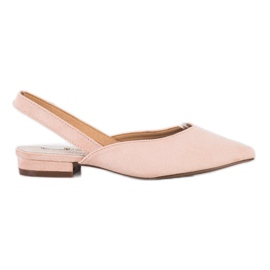 S. BARSKI Bombas de polvo con talón abierto rosa